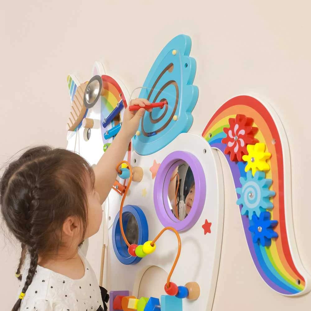 Viga Toys Viga Medinė Sensorinė Manipuliacinė Lentelė Vienaragis FSC Sertifikuota Montessori