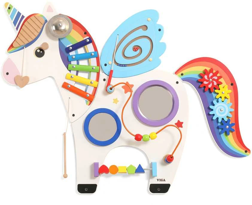 Viga Toys Viga Medinė Sensorinė Manipuliacinė Lentelė Vienaragis FSC Sertifikuota Montessori