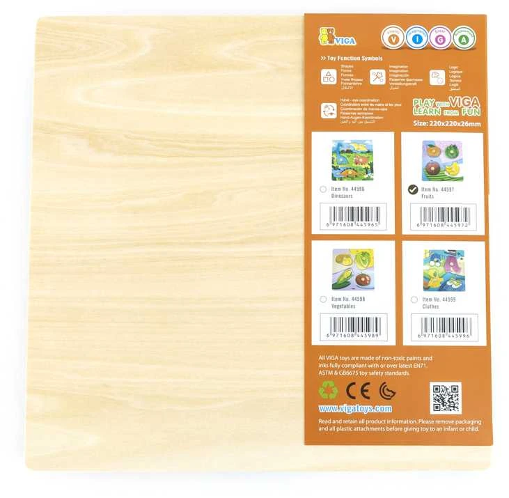 Viga Toys Viga medinė dėlionė vaisiai 12M+ 44597
