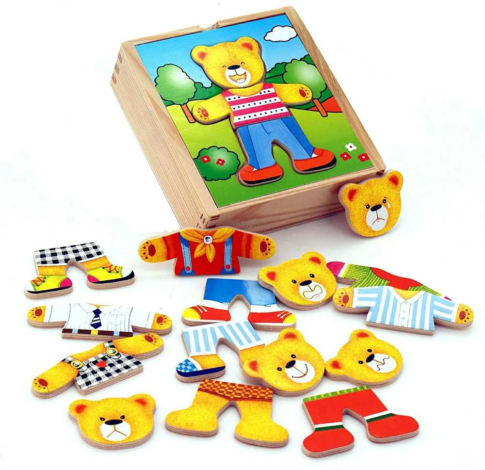 Dėlionė Viga Toys „Viga Wooden Puzzle“ edukacinis galvosūkis su meškiuku