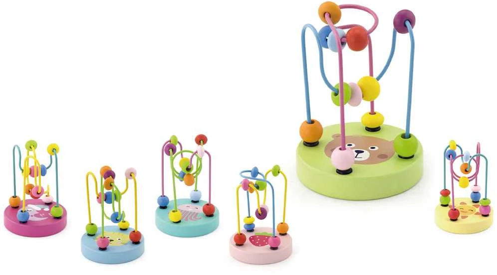Viga Toys VIGA Medinis labirintas su karoliukais, motorinių įgūdžių žaislas