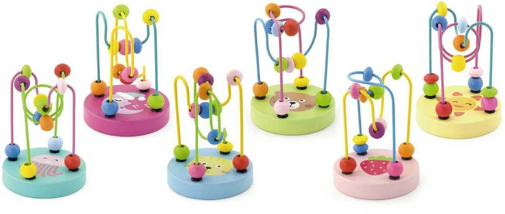 Viga Toys VIGA Medinis labirintas su karoliukais, motorinių įgūdžių žaislas