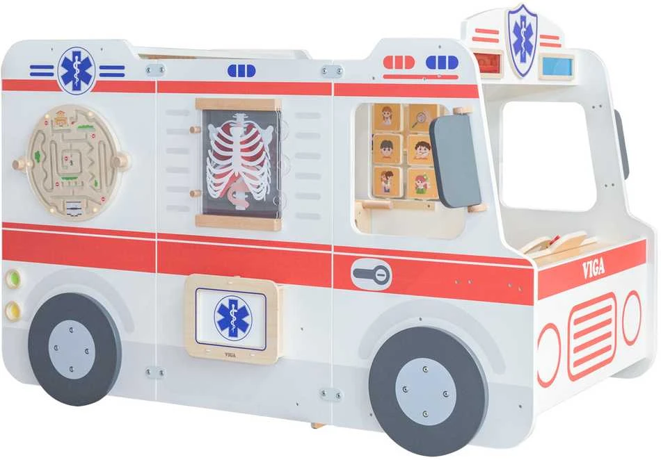 Viga Toys Medinis greitosios pagalbos automobilis VIGA