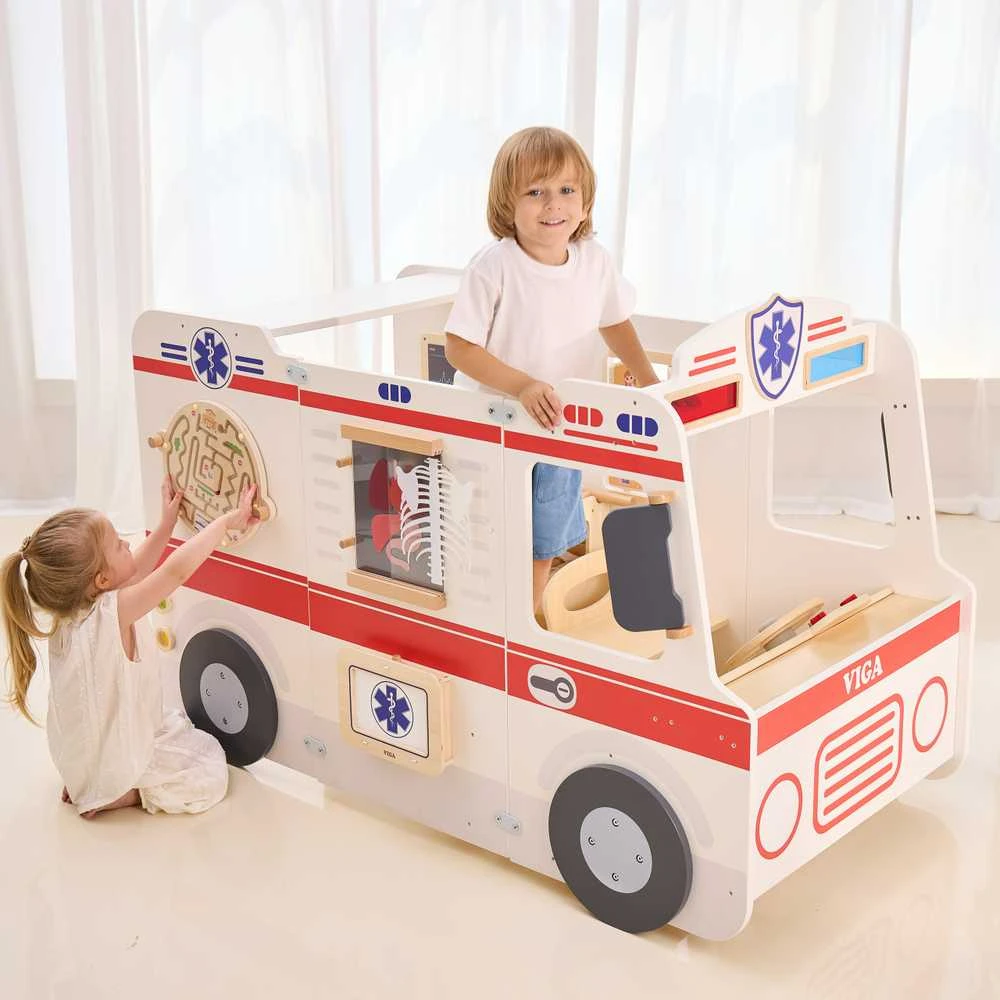 Viga Toys Medinis greitosios pagalbos automobilis VIGA