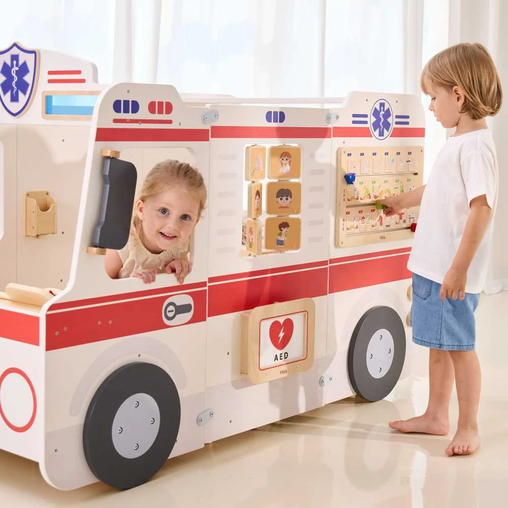 Viga Toys Medinis greitosios pagalbos automobilis VIGA