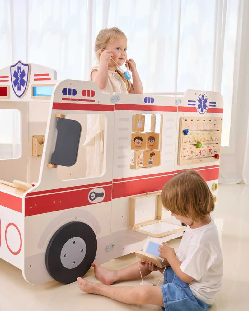 Viga Toys Medinis greitosios pagalbos automobilis VIGA