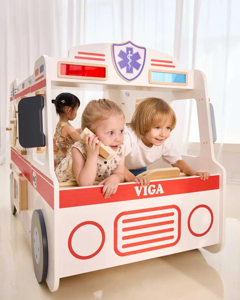 Viga Toys Medinis greitosios pagalbos automobilis VIGA