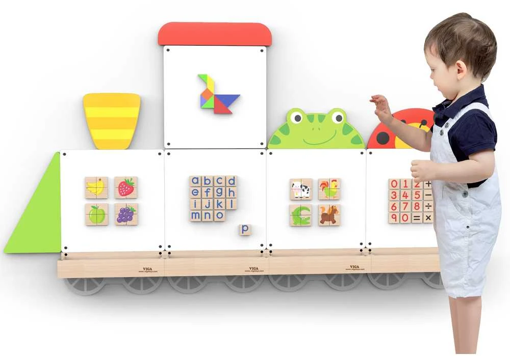 „Viga Toys“ VIGA edukacinės lentos sistema, gyvūnų traukinys, FSC sertifikatas