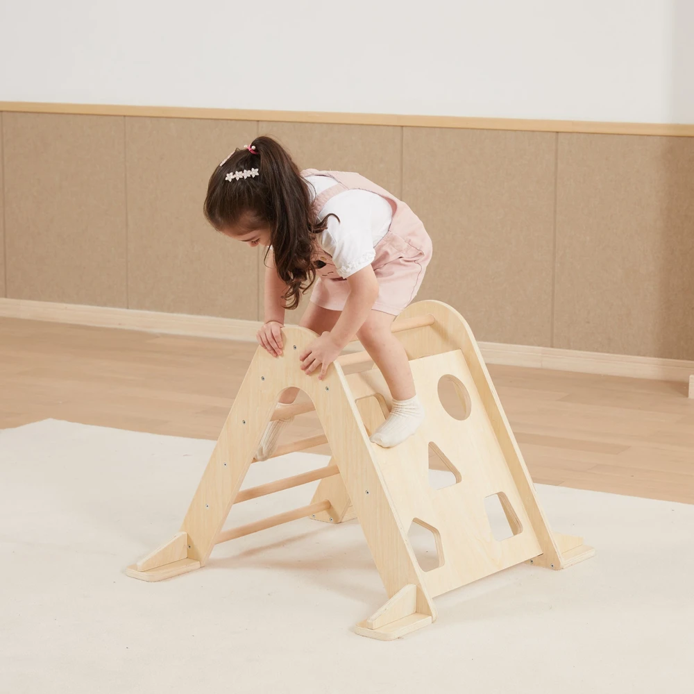Viga Toys Viga Home žaidimų aikštelė 3in1 Piklerio trikampis supamoji lova ir čiuožykla
