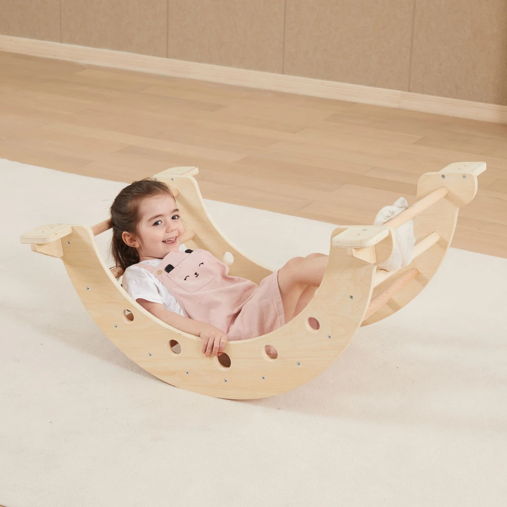 Viga Toys Viga Home žaidimų aikštelė 3in1 Piklerio trikampis supamoji lova ir čiuožykla