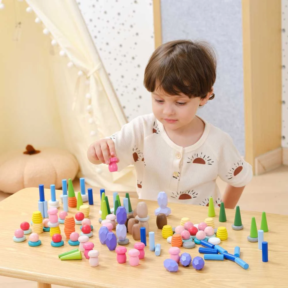Viga Toys Medinių kaladėlių rinkinys VIGA Nature Treasures