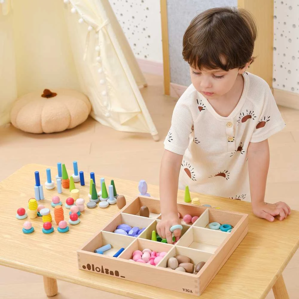 Viga Toys Medinių kaladėlių rinkinys VIGA Nature Treasures