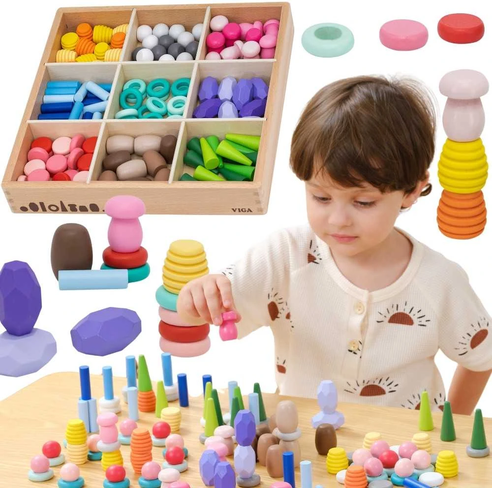 Viga Toys Medinių kaladėlių rinkinys VIGA Nature Treasures