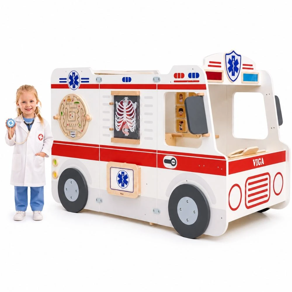 Viga Toys Medinis greitosios pagalbos automobilis VIGA
