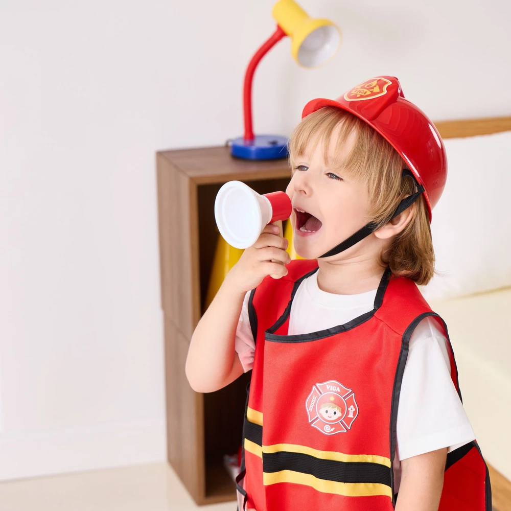 Viga Toys VIGA Mažojo gaisrininko rinkinys su liemene 8vnt