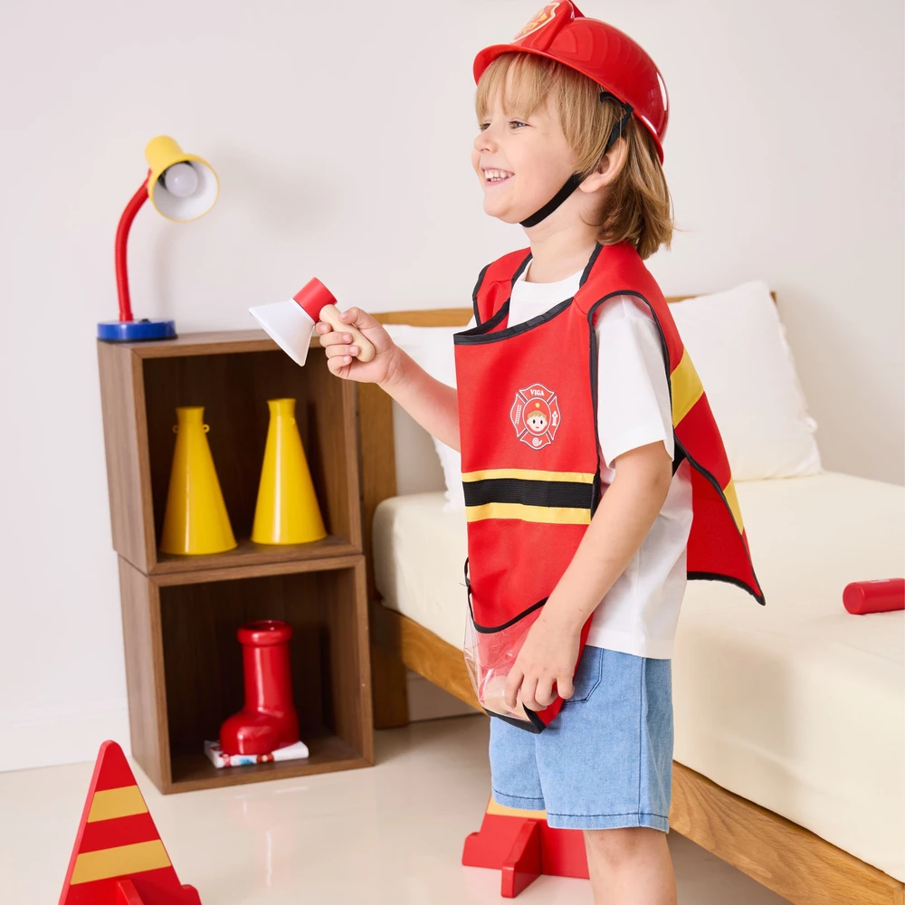Viga Toys VIGA Mažojo gaisrininko rinkinys su liemene 8vnt