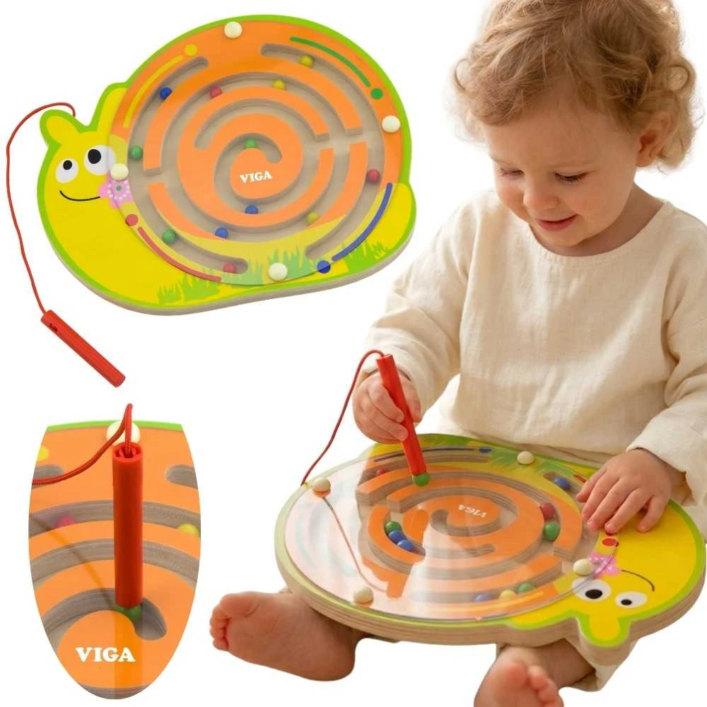 Viga Toys Viga Magnetic Maze Wooden Snail Game