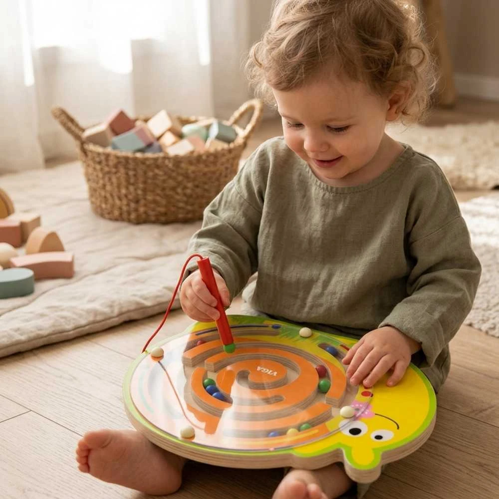 Viga Toys Viga Magnetic Maze Wooden Snail Game
