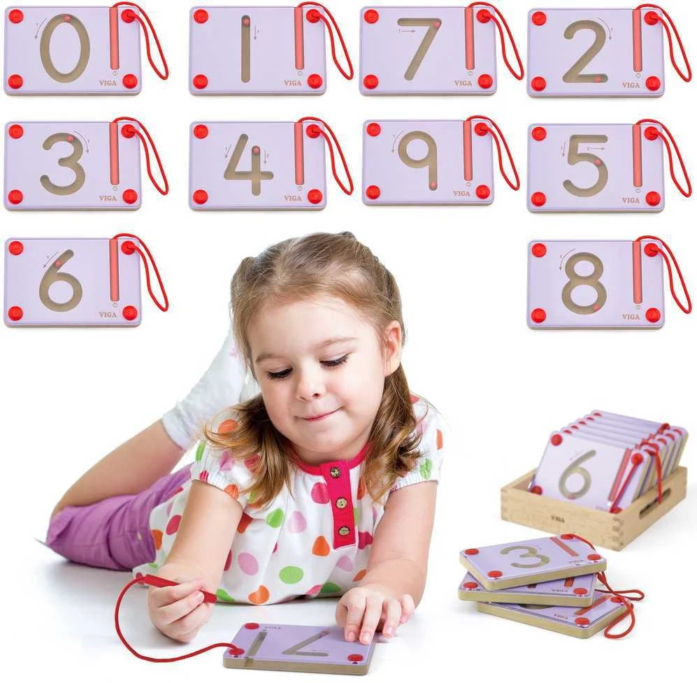 Viga Toys Mokymosi Tablėlės Su Skaičiais Montessori