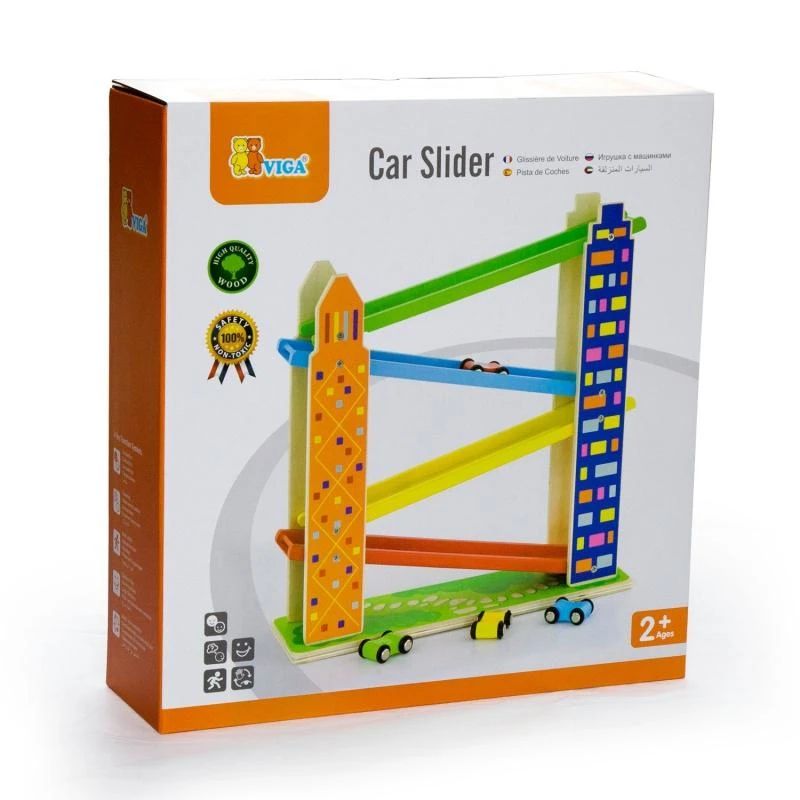 Viga Toys Viga medinė automobilių trasa City 4 automobiliai