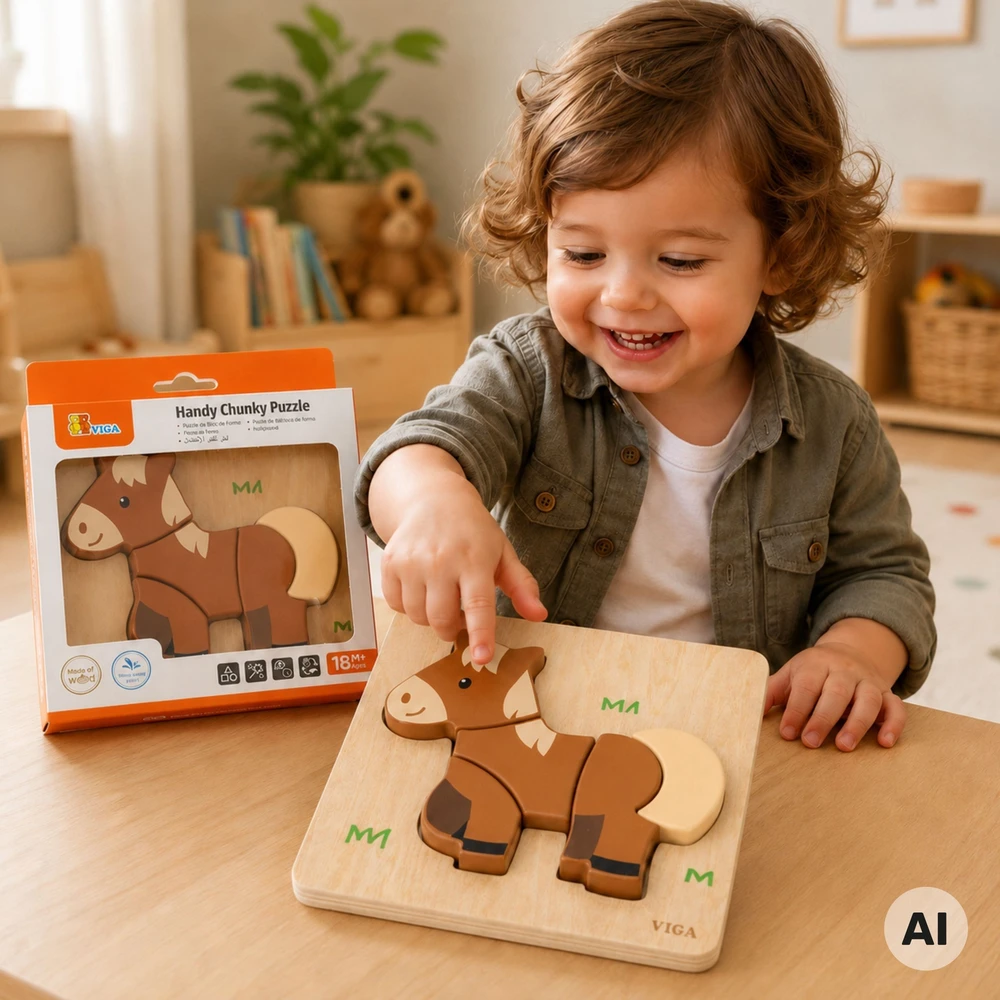 Viga Toys VIGA medinė dėlionė – Mano draugas arklys