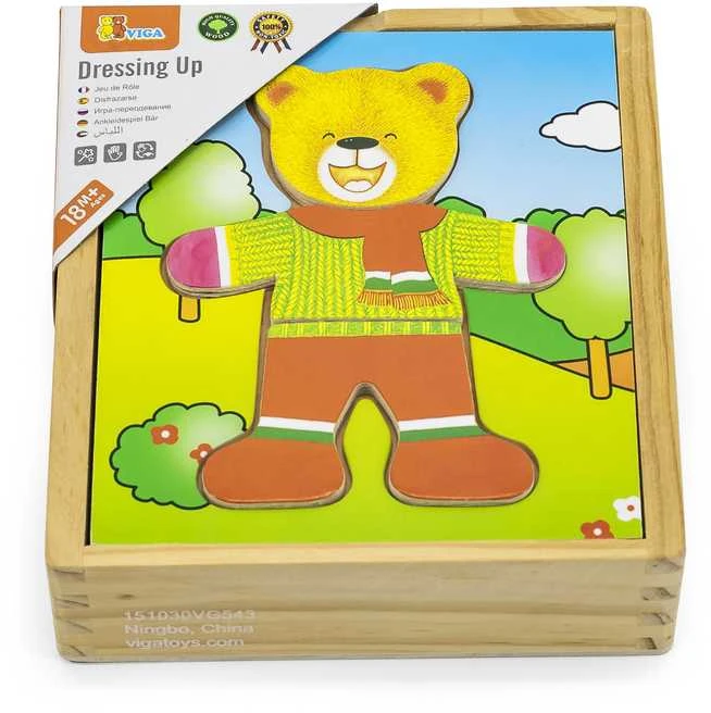 Dėlionė Viga Toys „Viga Wooden Puzzle“ edukacinis galvosūkis su meškiuku