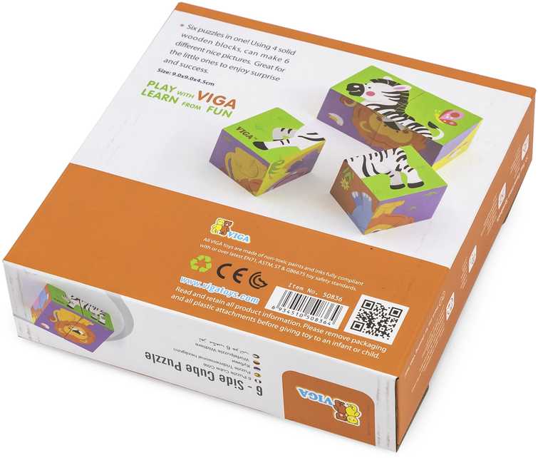 Dėlionė Viga Toys Viga Wooden Zoo Puzzle 4 Pieces