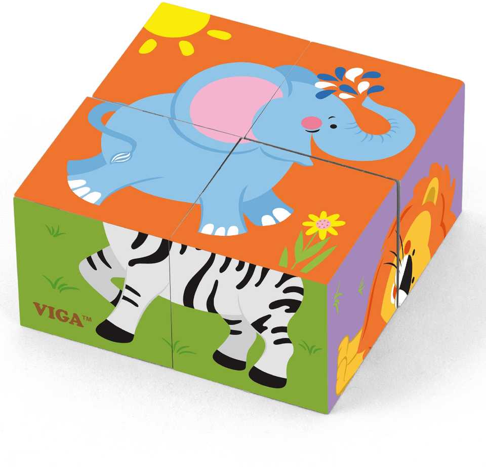 Dėlionė Viga Toys Viga Wooden Zoo Puzzle 4 Pieces