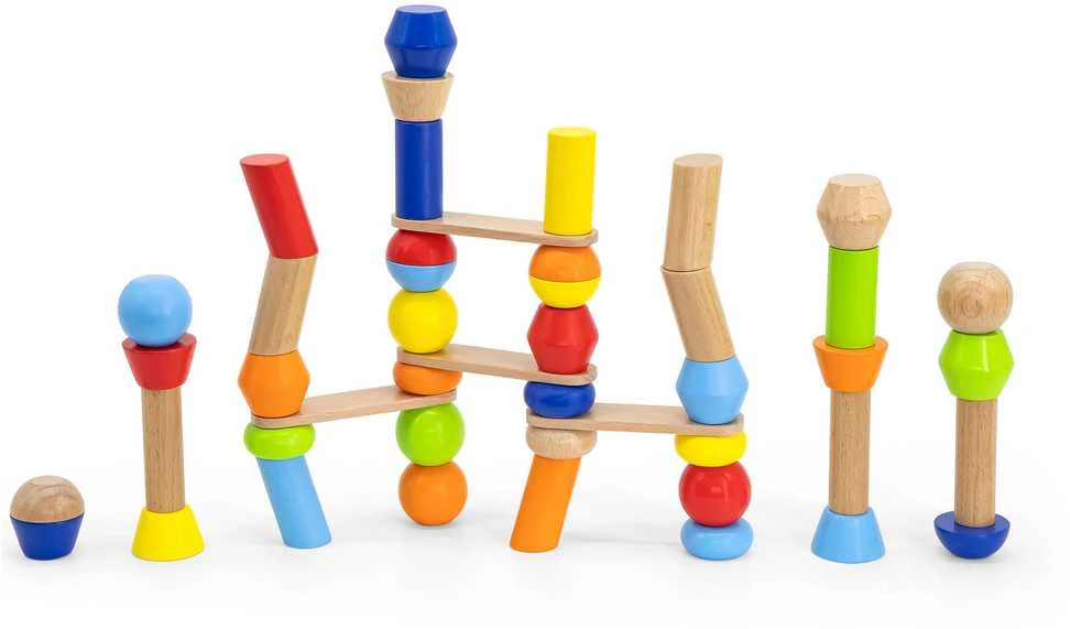 Viga Vigos mediniai geometriniai blokai Dėlionė 52 EL.