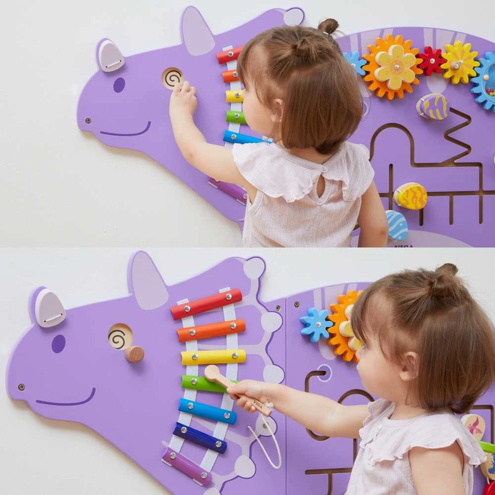 Viga Toys Viga Žaislai Medinė Manipuliacinė Lenta Triceratops