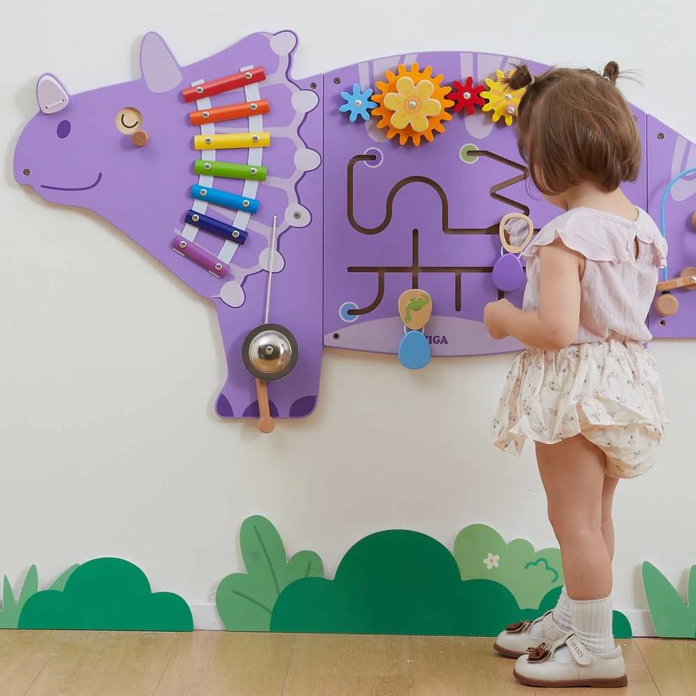 Viga Toys Viga Žaislai Medinė Manipuliacinė Lenta Triceratops