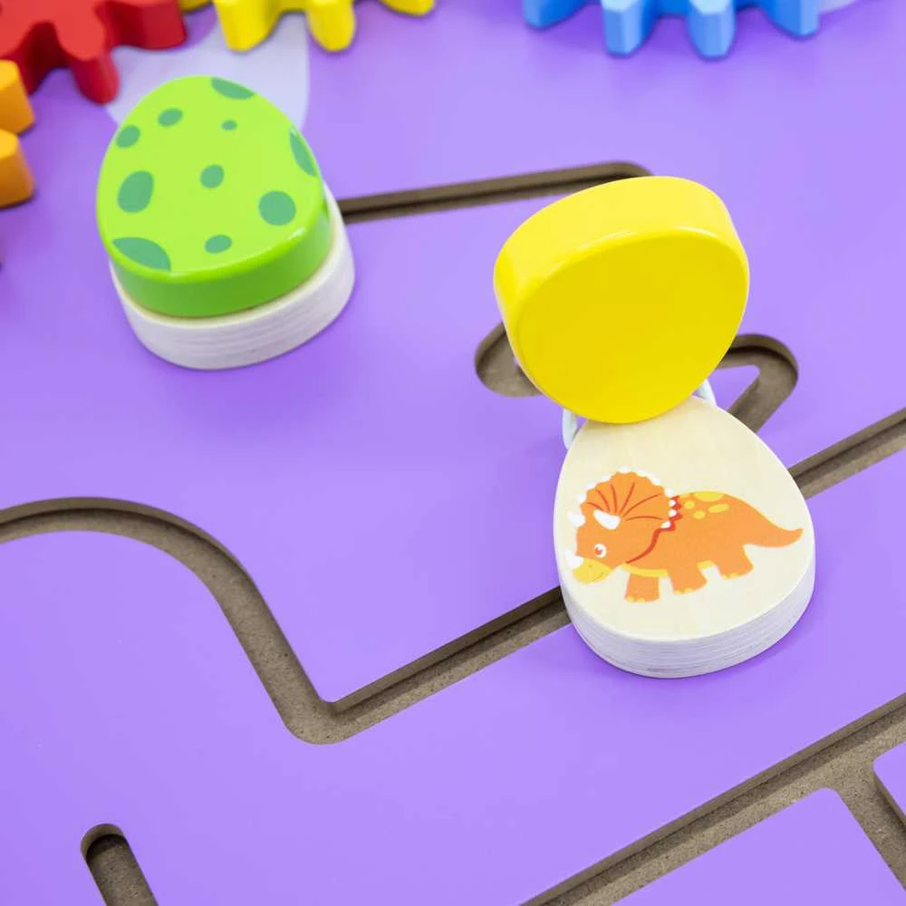 Viga Toys Viga Žaislai Medinė Manipuliacinė Lenta Triceratops