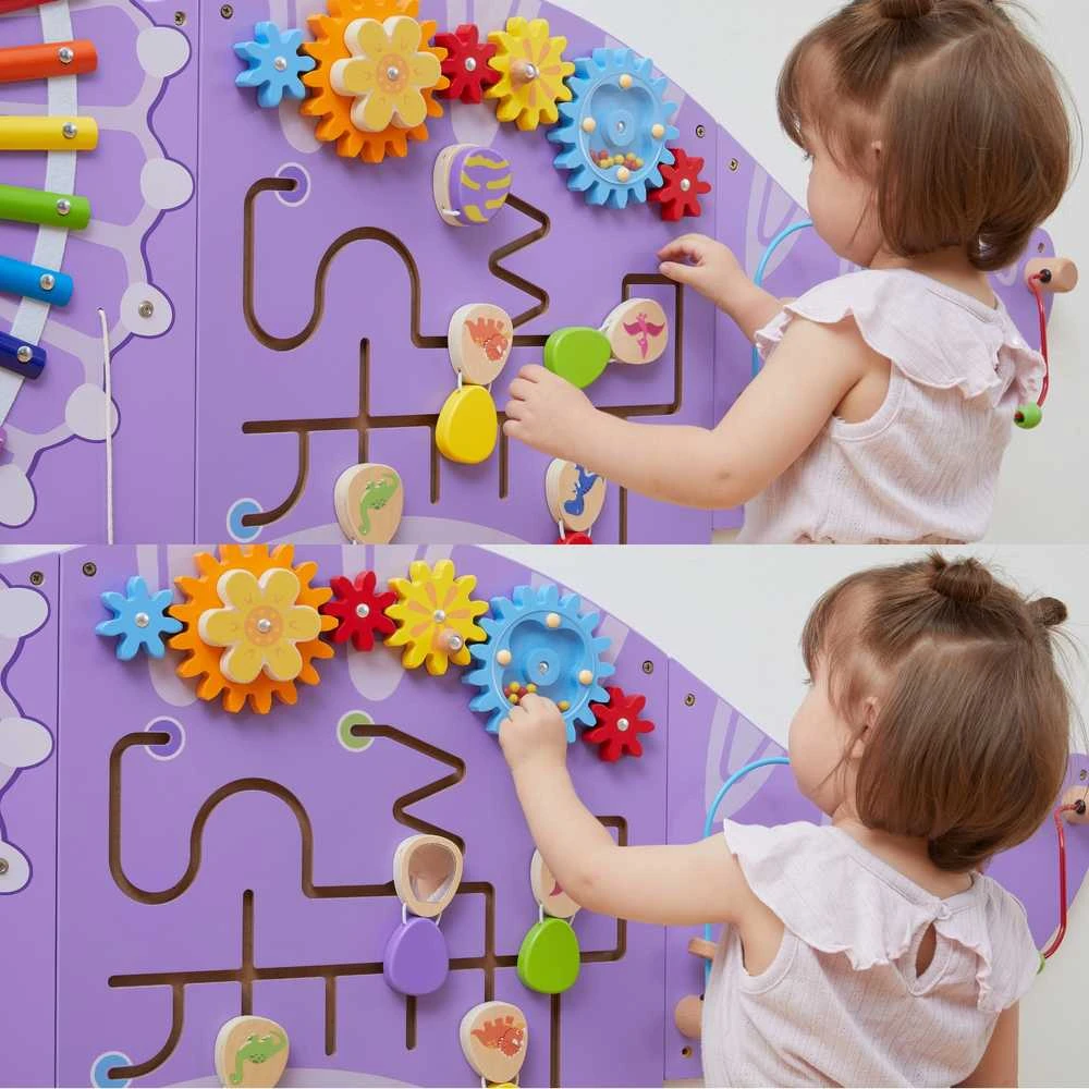 Viga Toys Viga Žaislai Medinė Manipuliacinė Lenta Triceratops
