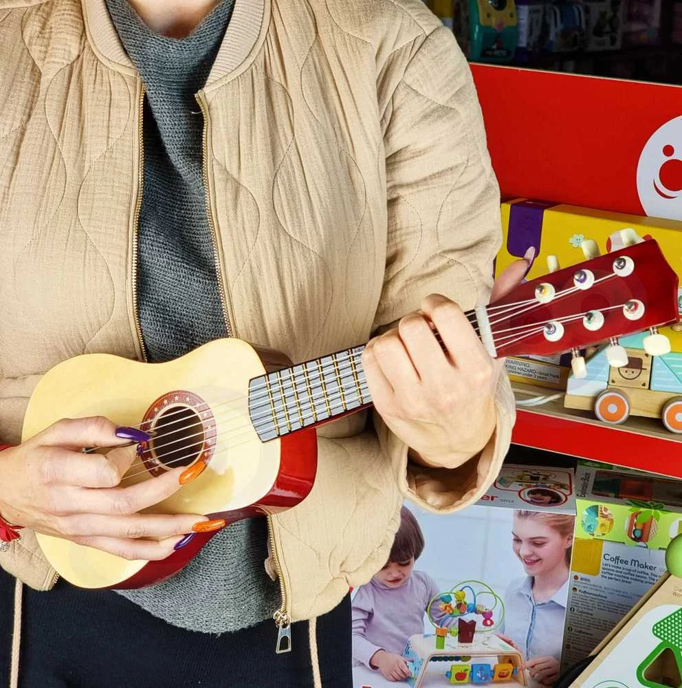Viga Akustinė gitara vaikams 21 colio 6 stygų natūrali
