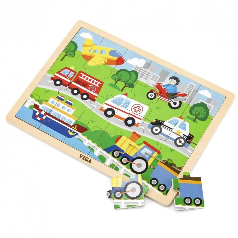Vaikiška medinė dėlionė Viga Vehicles