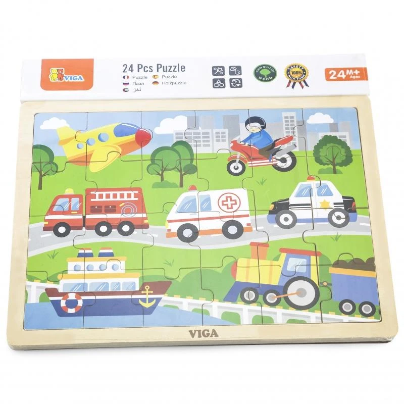 Vaikiška medinė dėlionė Viga Vehicles