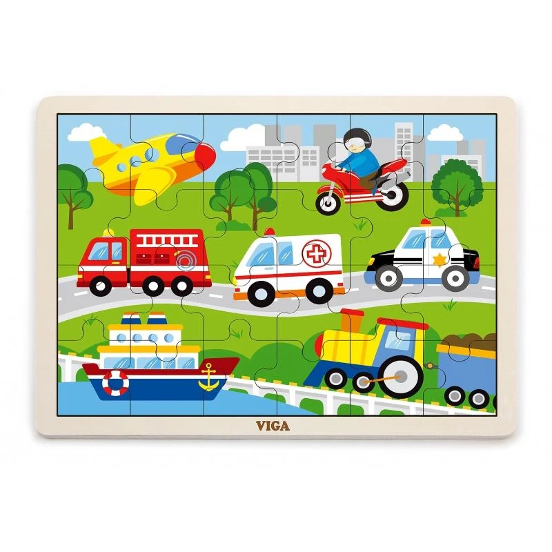 Vaikiška medinė dėlionė Viga Vehicles
