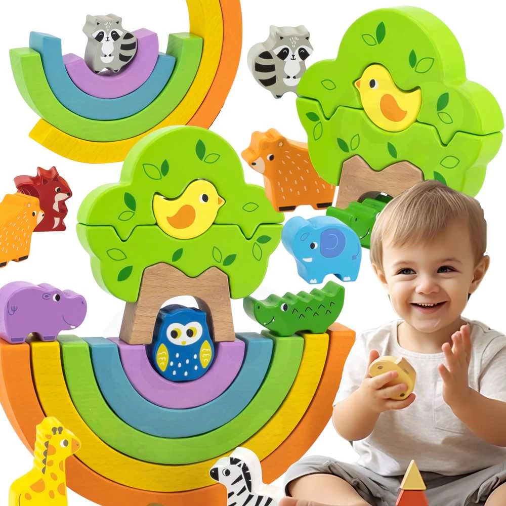 Viga Toys Viga medinis balansiniai kubeliai 18M+ 44590