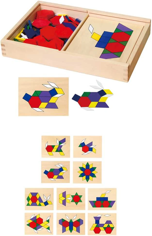 Viga Žaidimų Kirtimė Mozaika 148 detalių Geometrinė Montessori