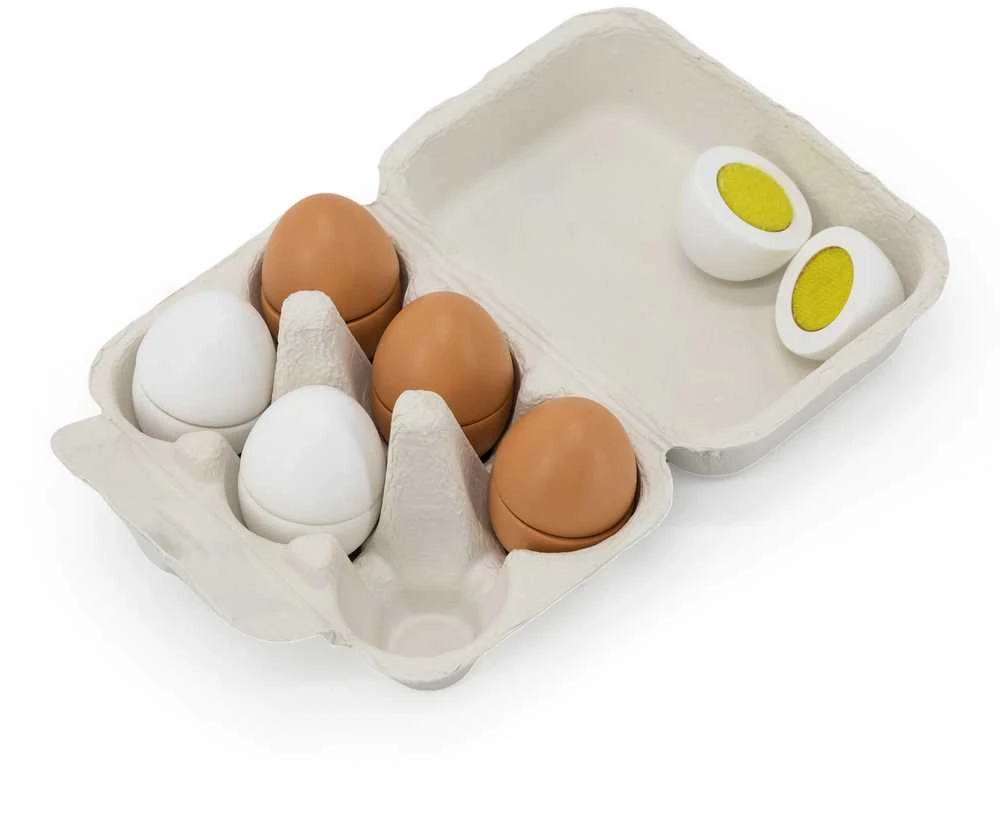 Viga Toys VIGA 44752 Mediniai kiaušiniai pjaustymo padėkle