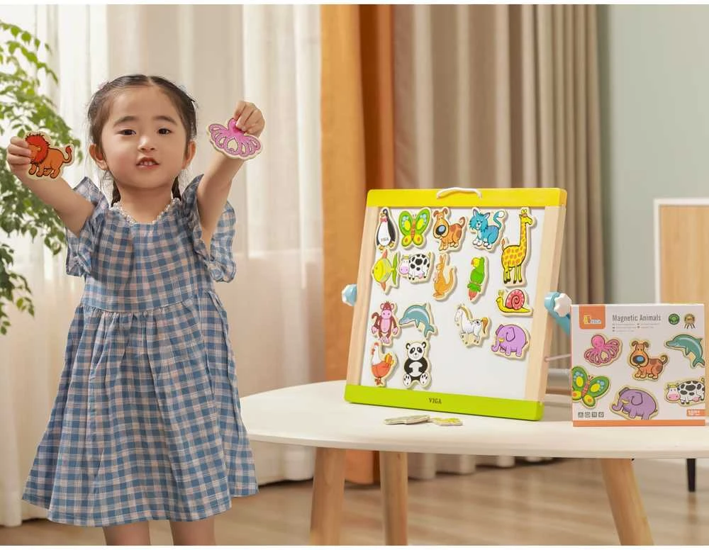 Viga Toys VIGA Wooden Magnets Animals set of 20 pieces