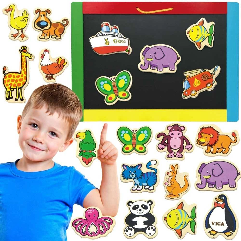 Viga Toys VIGA Wooden Magnets Animals set of 20 pieces
