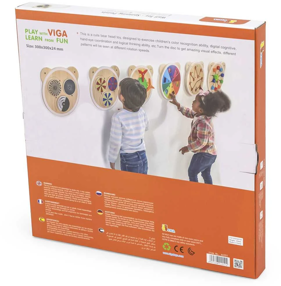 Viga Toys VIGA Medinė lenta su sukimosi taškais, FSC sertifikuota