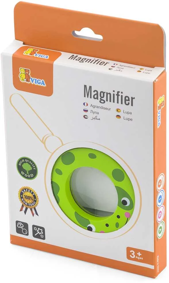 Viga Toys VIGA Wooden Magnifying Glass for Children Frog