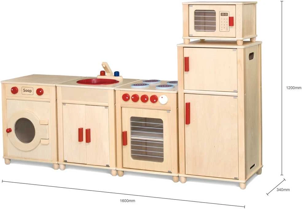 Viga Toys VIGA medinis didžiulis natūralus virtuvės komplektas, sertifikuotas FSC