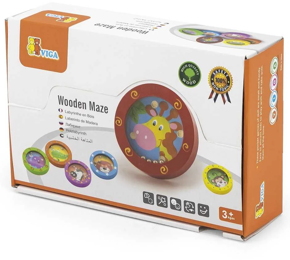 Viga Toys Medinis gyvūnėlių labirintas VIGA