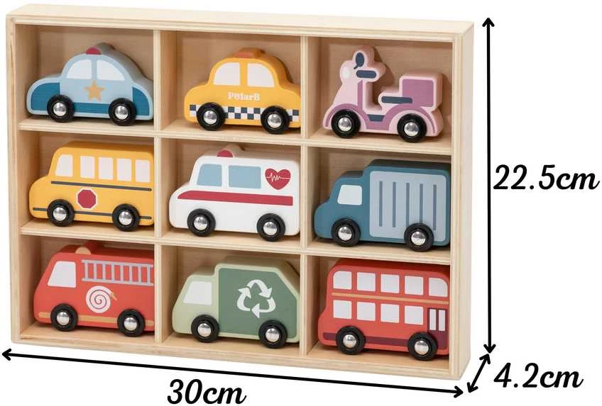 Anek Medinių miesto transporto priemonių rinkinys VIGA 9 vnt