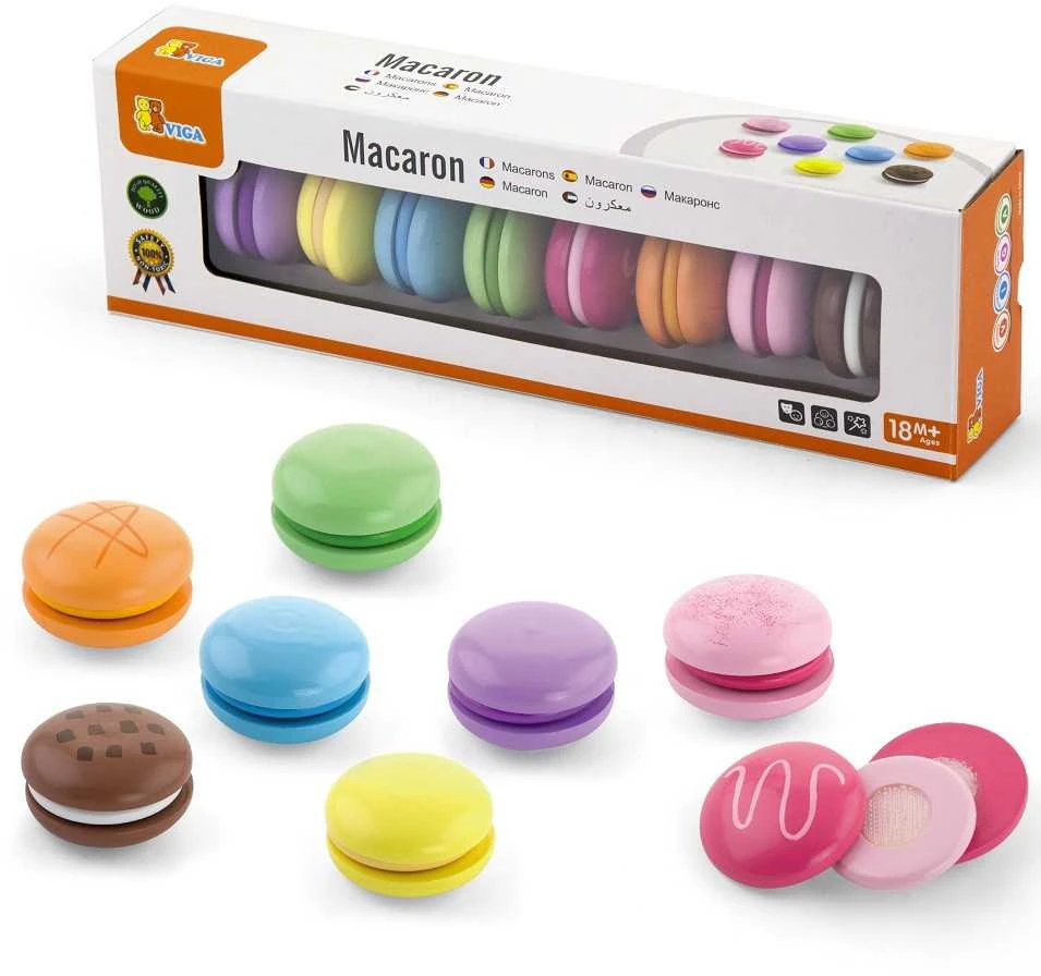 Viga Toys Medinis Rinkinys Macaronų 8 Vnt. Spalvoti
