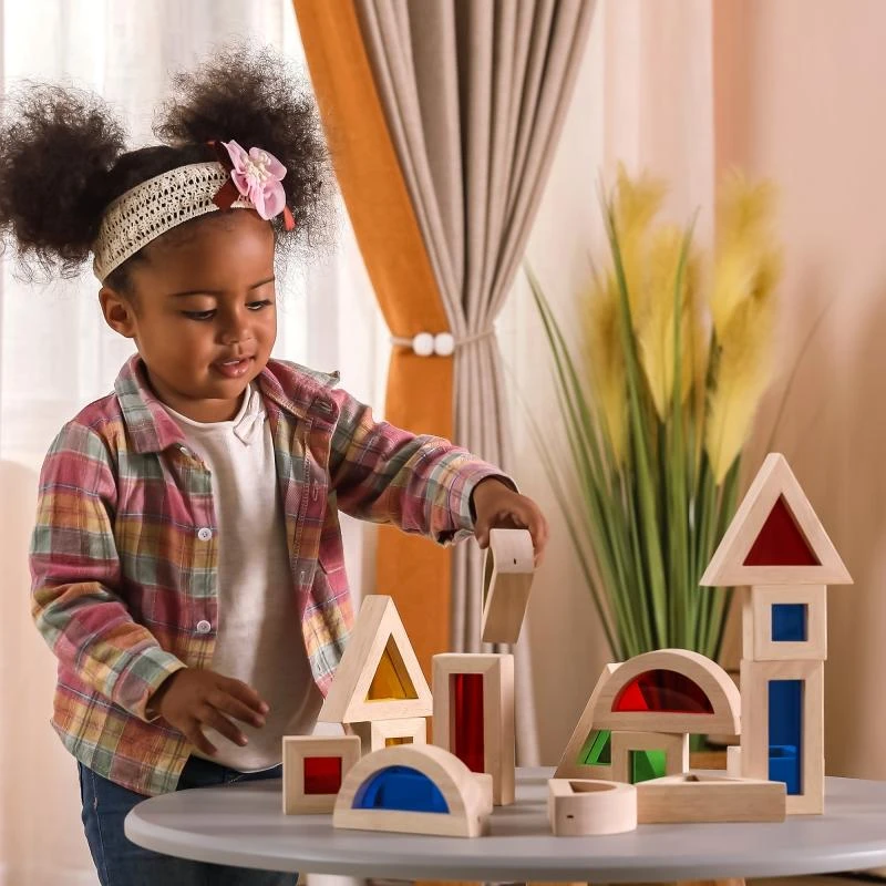 Viga Toys Viga mediniai kubeliai 16 vnt 18M+ 44565