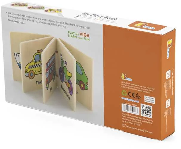 Viga Toys Viga Medinė Knygutė 1 vnt. - spalvų ir anglų kalbos mokymasis